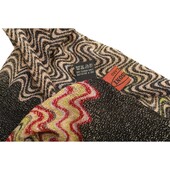 Missoni Gray Multicolor Zig Zag Metallic Shine Knit Long Foulard Scarf Shawl