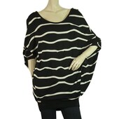 Y-3 Adidas Yohji Yamamoto Black White Stripes Dolman Sleeves Long Top size XS