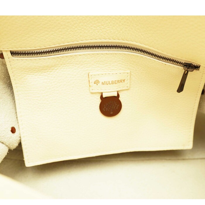 Mulberry Blenheim Roxanne Cream Stitched Pebbled Leather studded handbag