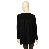 Pinko Women's Black Collarless Jacket Pleated Back Single Button Blazer 40 FR