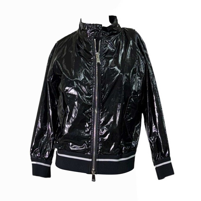 MONCLER Fiadone Giubbotto Black Shiny Bomber Style Lightweight jacket size 1