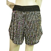 Studio 85 Black with Multicolor Sequins Clubwear Shorts Trousers Pants