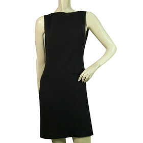 Moschino Cheap &amp; Chic Black Mini Length Sleeveless Boat Neck Dress Sz 42