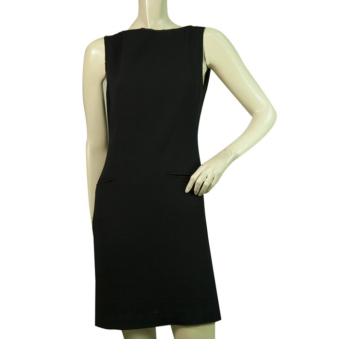 Moschino Cheap & Chic Black Mini Length Sleeveless Boat Neck Dress Sz 42