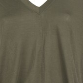 Helmut Lang Khaki Green Oversize V - Neckline T-Shirt Top Size S