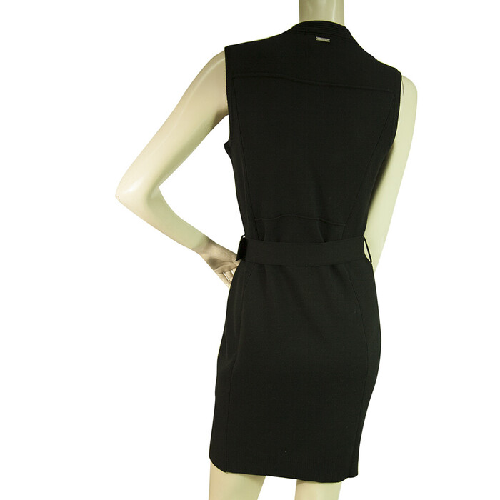 DSquared DS2 Sleeveless Black Wool Knit Elasticated Mini Dress size M w. Zippers