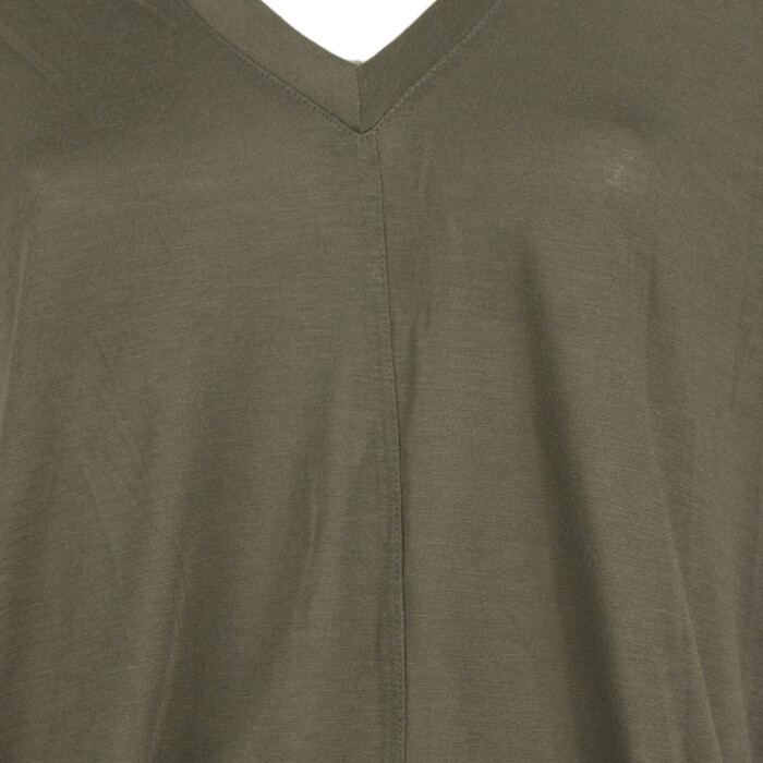 Helmut Lang Khaki Green Oversize V - Neckline T-Shirt Top Size S