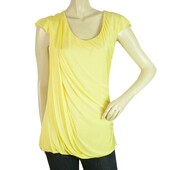 Alexander McQueen Yellow Viscose Fantastic Draped Blouse Long Top sz 40