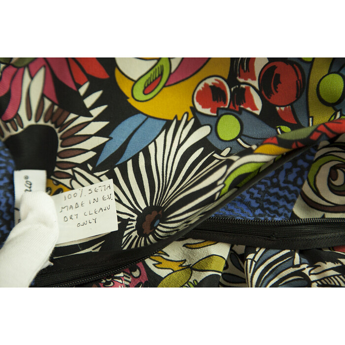 Enny Monaco 100% μεταξωτό Kaftan Style Kimono Sleeves Floral φόρεμα γονάτων - μέγεθος S