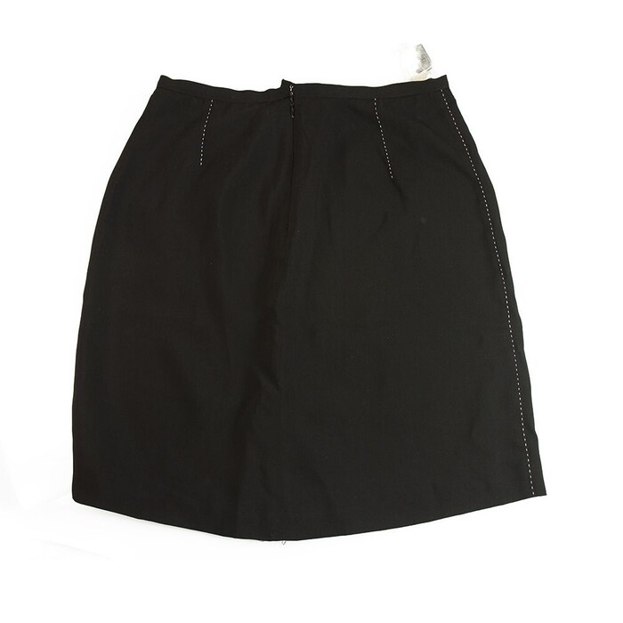 Iceberg Black w. White Stitching Wool Blend Mini Skirt size 44