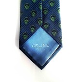 Celine 100% Silk Blue & Green Floral Pattern Men's Neck Tie Necktie