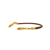 Hermès Jumbo Hook & Loop Light Brown Gold Leather Choker Necklace