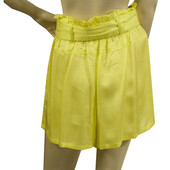 Nisw Yellow Bermuda Paperbag Shorts w. Belt Summer Holiday - Size M