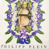 Philipp Plein Penthouse White Short Sleeve Fitted T- Shirt Cotton Top - Size S