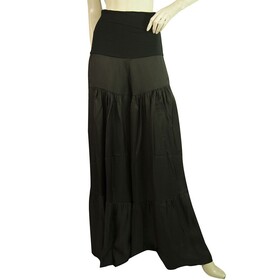 Masnada Black Elasticated Waist Wide Leg Palazzo Trousers Pants size 40