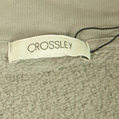 Crossley Light Gray Cotton Long Cardigan Zipper Jacket size XS