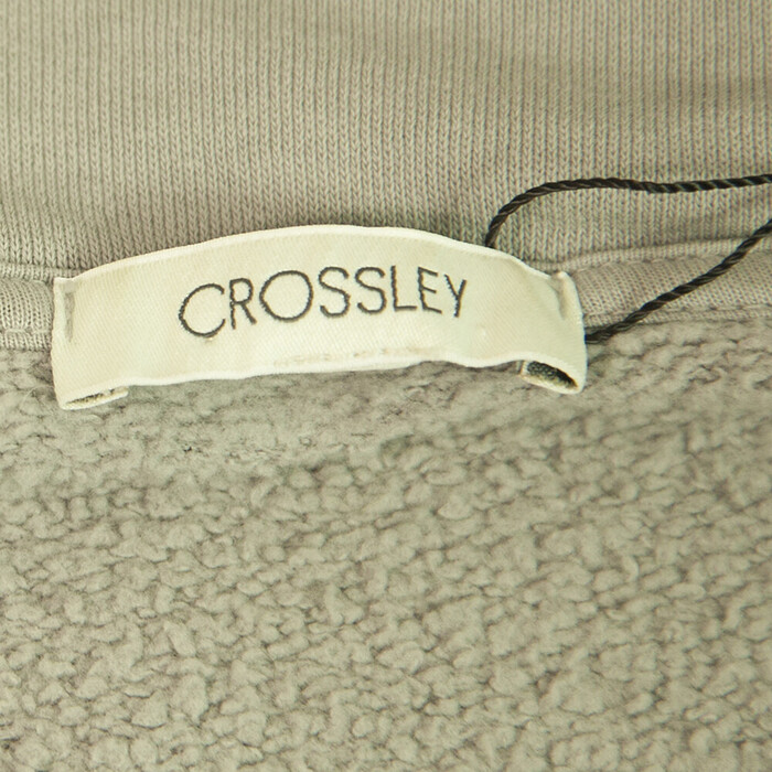 Crossley Light Gray Cotton Long Cardigan Zipper Jacket size XS