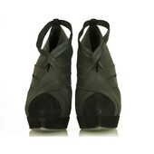 Yves Saint Laurent YSL black elasticated fabric & suede platform booties 40