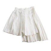 Ermanno Scervino White Asymmetric Pleated High Waist Skirt size 40