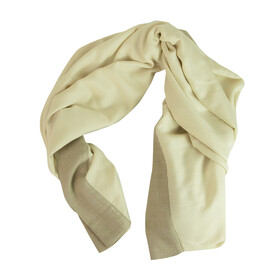 AGNONA Cream &amp; Beige Cashmere &amp; Silk Rectangular Large Scarf Shawl Pasmina