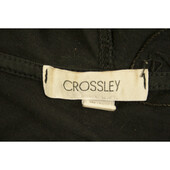 Crossley Black Cotton Button Front Hooded Cardigan Cardi Jacket size XS