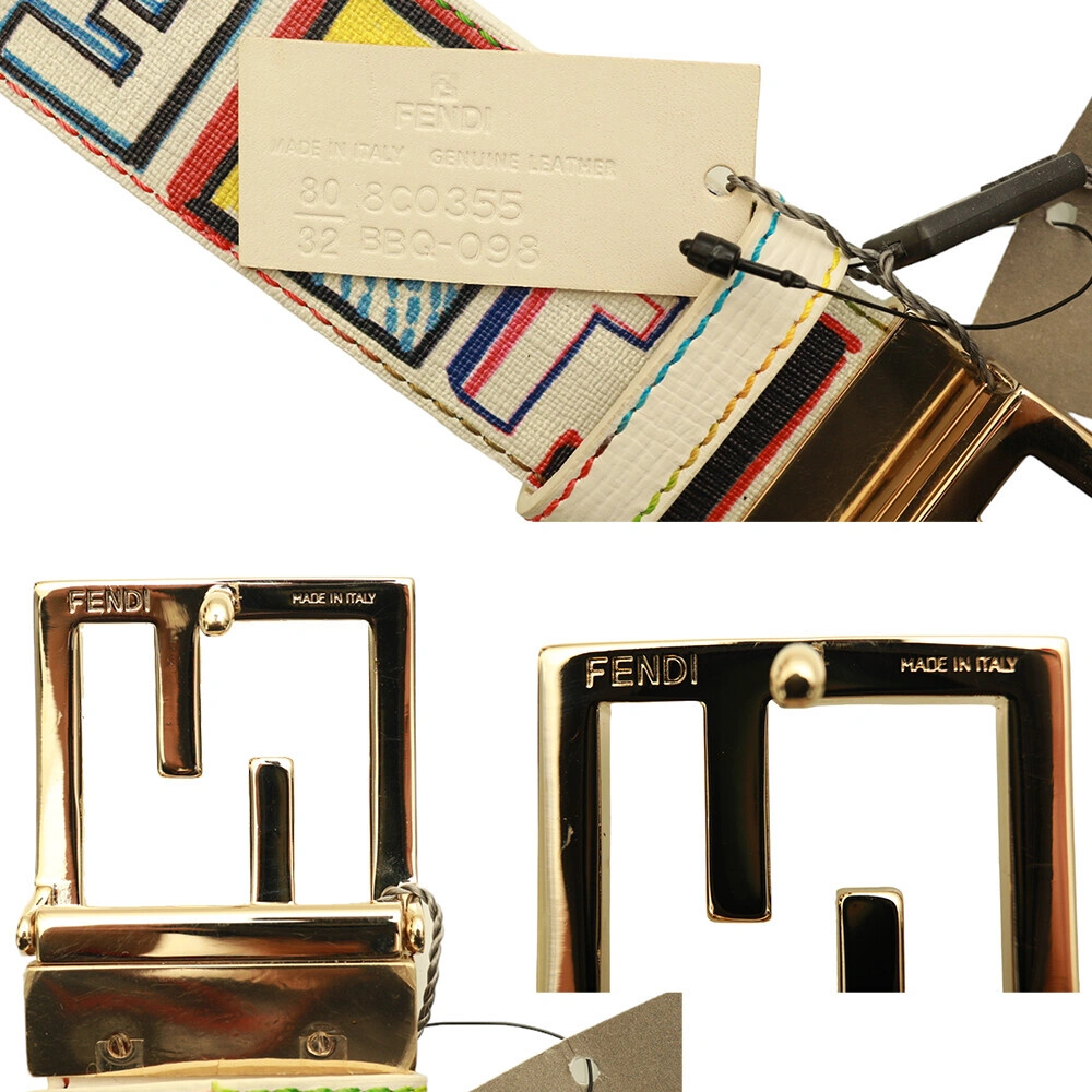 Fendi Multicolor & White Coated Canvas FF Zucca Reversible