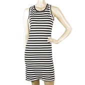 Barbara I Gongini Black & White Stripes Sleeveless Mini Length Tank Dress sz 36