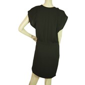 IRO Black Sanyia Cap Sleeves Polyester Jersey Mini Dress size 36