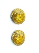 Versace Vintage Half Medusa Head Shank Dome Button with Mustard color lacquer