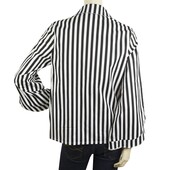 Citron & Miel Black & White Striped Button Down Wide Sleeves Cotton Shirt size 2