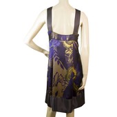 Ted Baker Blue & Yellow Floral Sleeveless Knee Length Silk Dress size 2