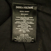 Zadig & Voltaire Rool Shiny Black Gold Asymmetric Handkerchief dress size L