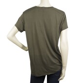 Helmut Lang Khaki Green Oversize V - Neckline T-Shirt Top Size S