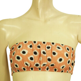 ETRO Sleeveless Peach 100% Silk Cropped Top Sheer Bandeau size 42