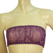 ETRO Sleeveless 100% Silk Cropped Top Sheer Bandeau size 42