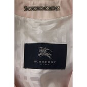 Burberry London Pink Cotton White Lining Single Brusted Trench Jacket Coat