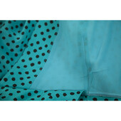 Michael Kors Collection 100% Silk Turquoise Black Polka Dot Long dress size 6