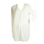 Dondup White Long Sleeves Silky Blouse V Neckline Long Length Top size 40