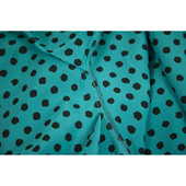 Michael Kors Collection 100% Silk Turquoise Black Polka Dot Long dress size 6