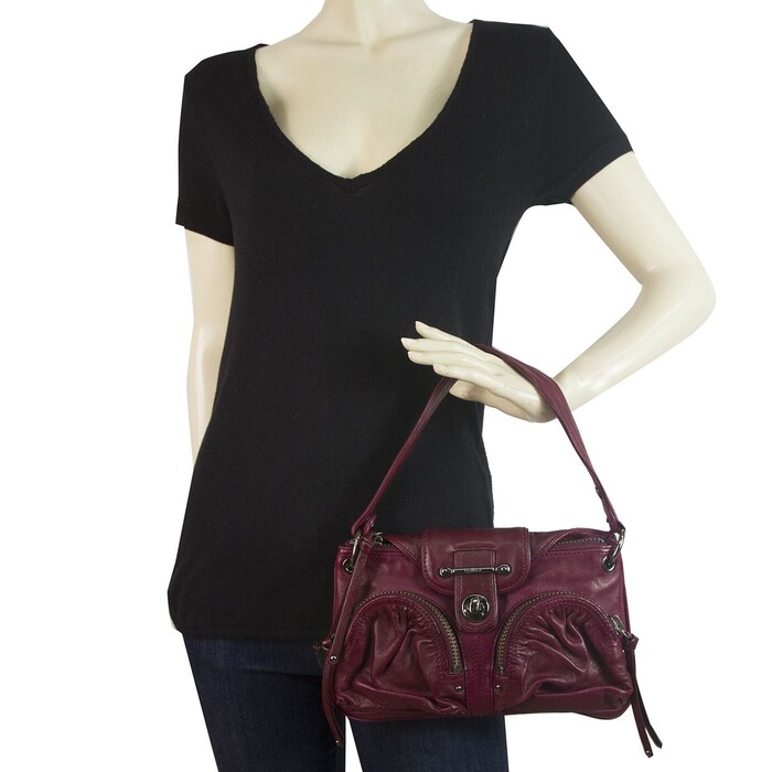 Botkier Burgundy Leather Flap Top Closure Small Shoulder Bag Handbag