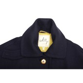 Milly of New York Blue Retro Style Gold Buttons Classy Short Sleeves Coat size 4