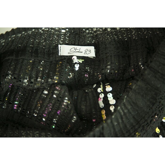 Studio 85 Black with Multicolor Sequins Clubwear Shorts Trousers Pants