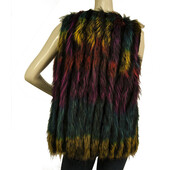 Genuine Rabbit / Marmotte Fur Multicolor Vest Sleeveless Jacket Coat Gillet