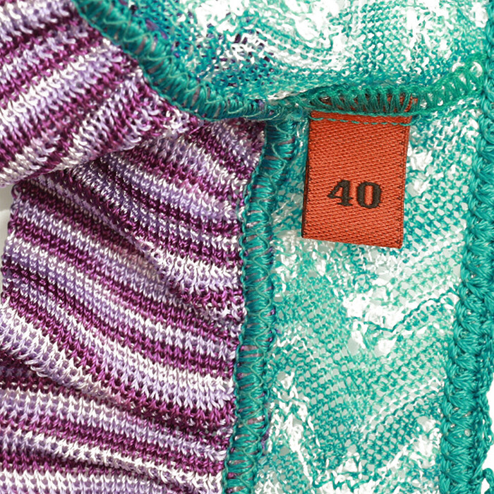 Missoni Mare Blue Zig Zag Knit Purple Ruffles Romper Playsuit Shorts size 40