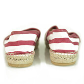 Gucci Striped Canvas Bee & Flower Pink White Flat Shoes Espadrilles size 38