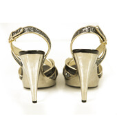 Miu Miu Black Glitter Gold Tone Trim  Silver High Heel Strappy Sandals Shoes 40