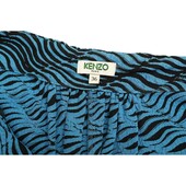 Kenzo Black & Blue Summer Maxi Long Wrap Tie Viscose Skirt size 36 w. Pockets