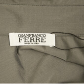 Gianfranco Ferre Gray Very Long Blouse Collar Top w. Belt & Side Slits size S