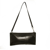 Uterque Black Leather Zip Top Small Handbag Shoulder Bag