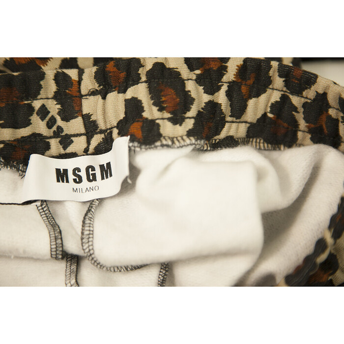 MSGM Animal Leopard Print Hoodie Top Sweat Pants Cotton Lounge Set (S - XS)